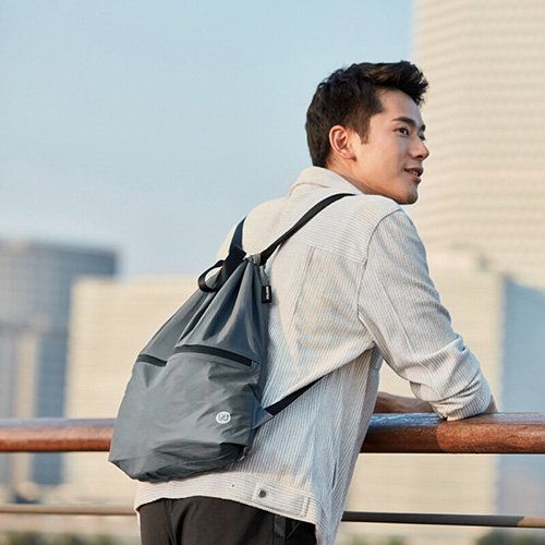 90 GOFUN Lightweight Urban Drawstring Backpack Gray